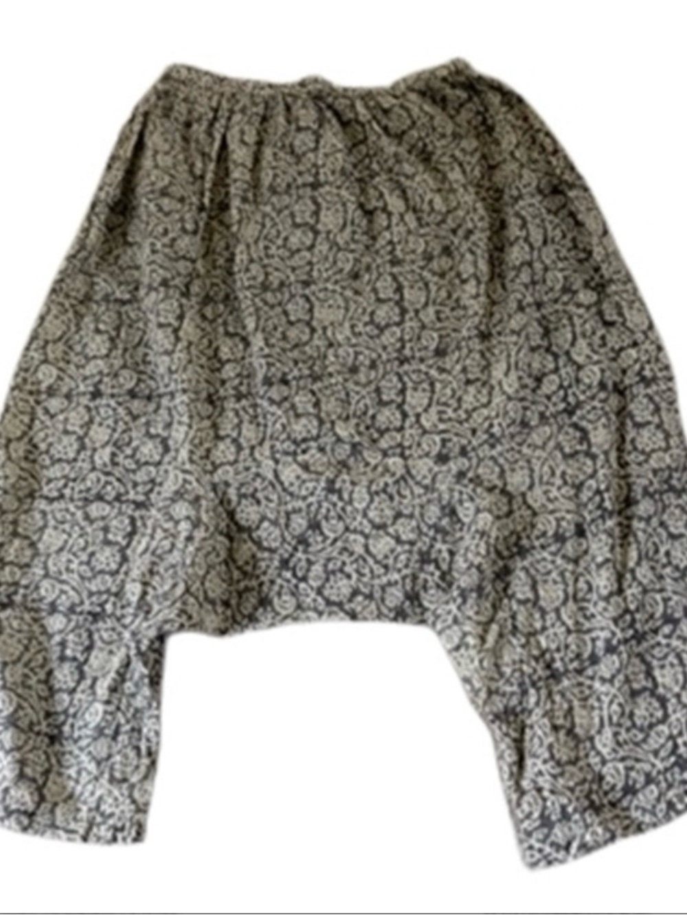 Magnolia Pearl.  Women's Printed Relaxed Harem Pants - Beige Floral - Picture 3 of 5